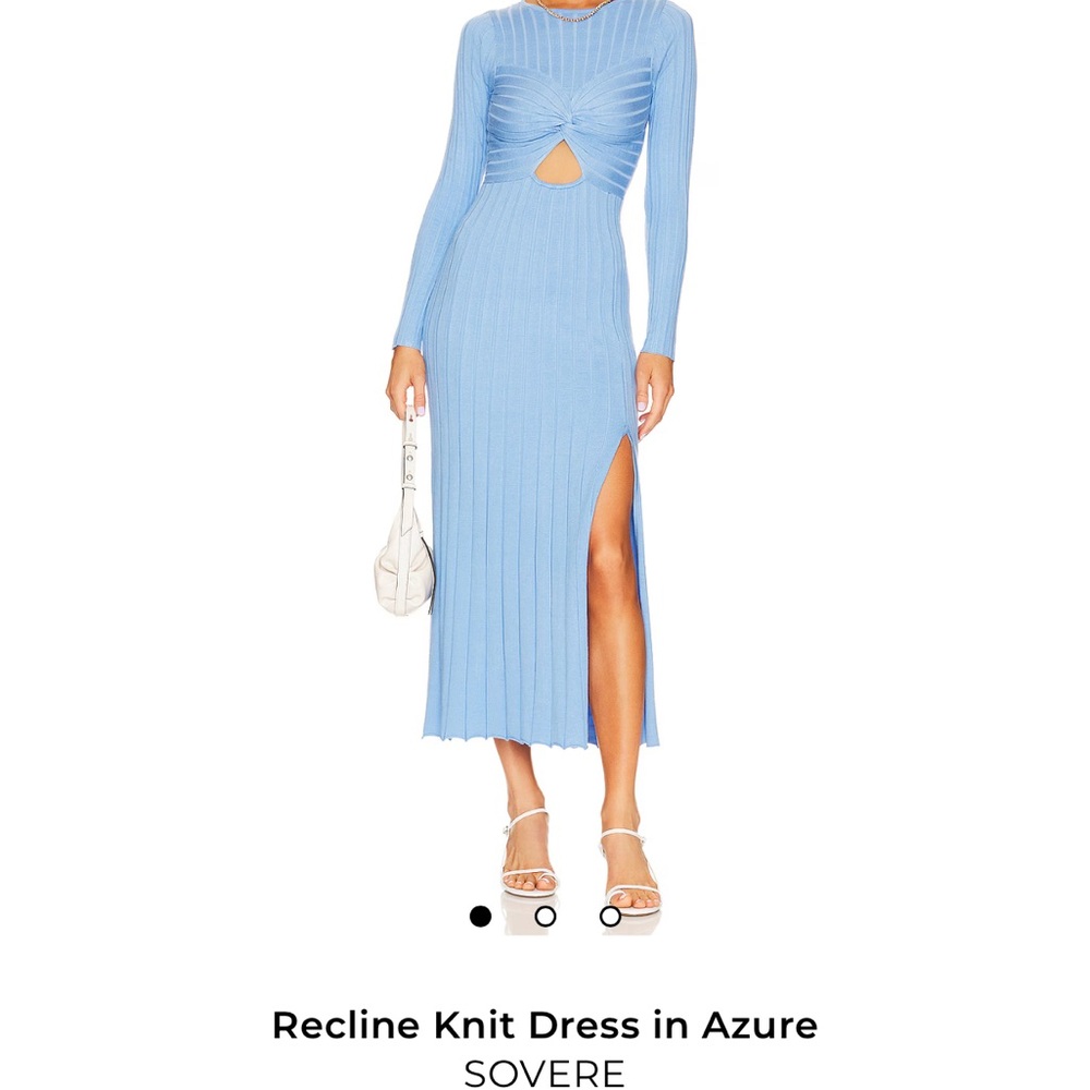 Sovere Recline Knit Dress in Light Blue